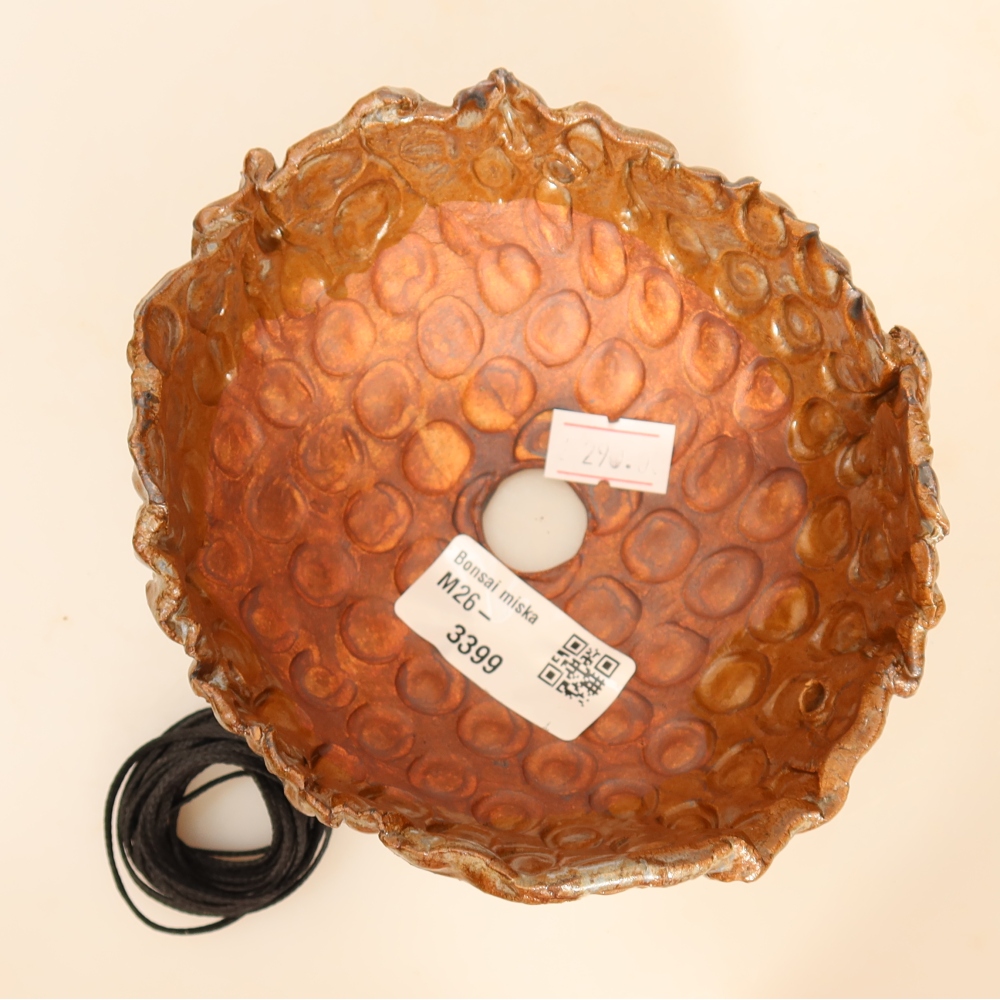 Coquille en céramique pour kokedama, 12,5 x 11,5 x 6 cm, couleur marron