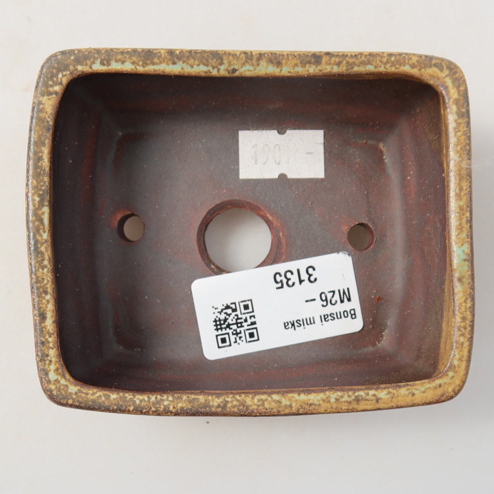 Bol à bonsaï en céramique 9,5 x 7,5 x 3,5 cm, vert