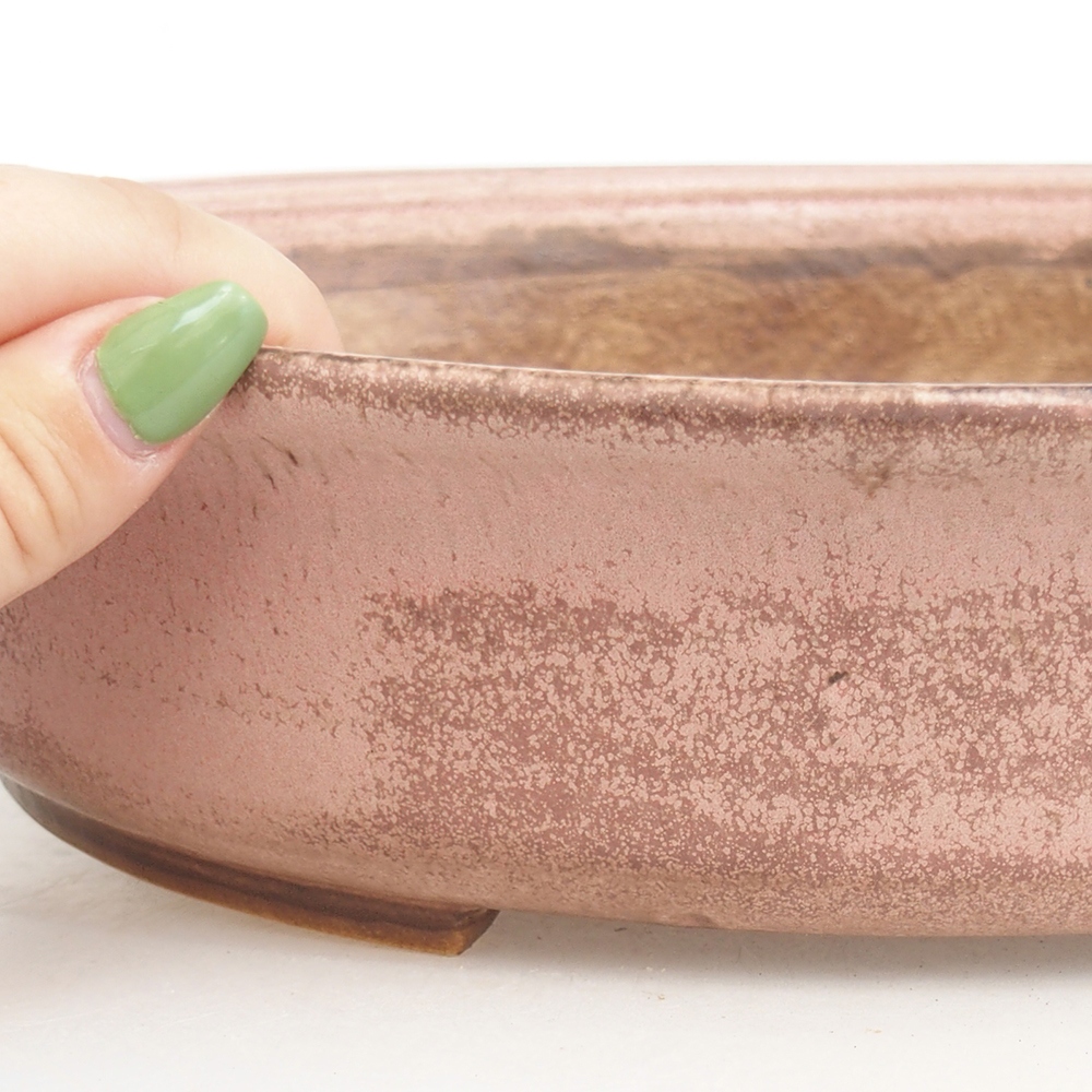 Bol à bonsaï en céramique 32,5 x 28 x 7,5 cm, rose