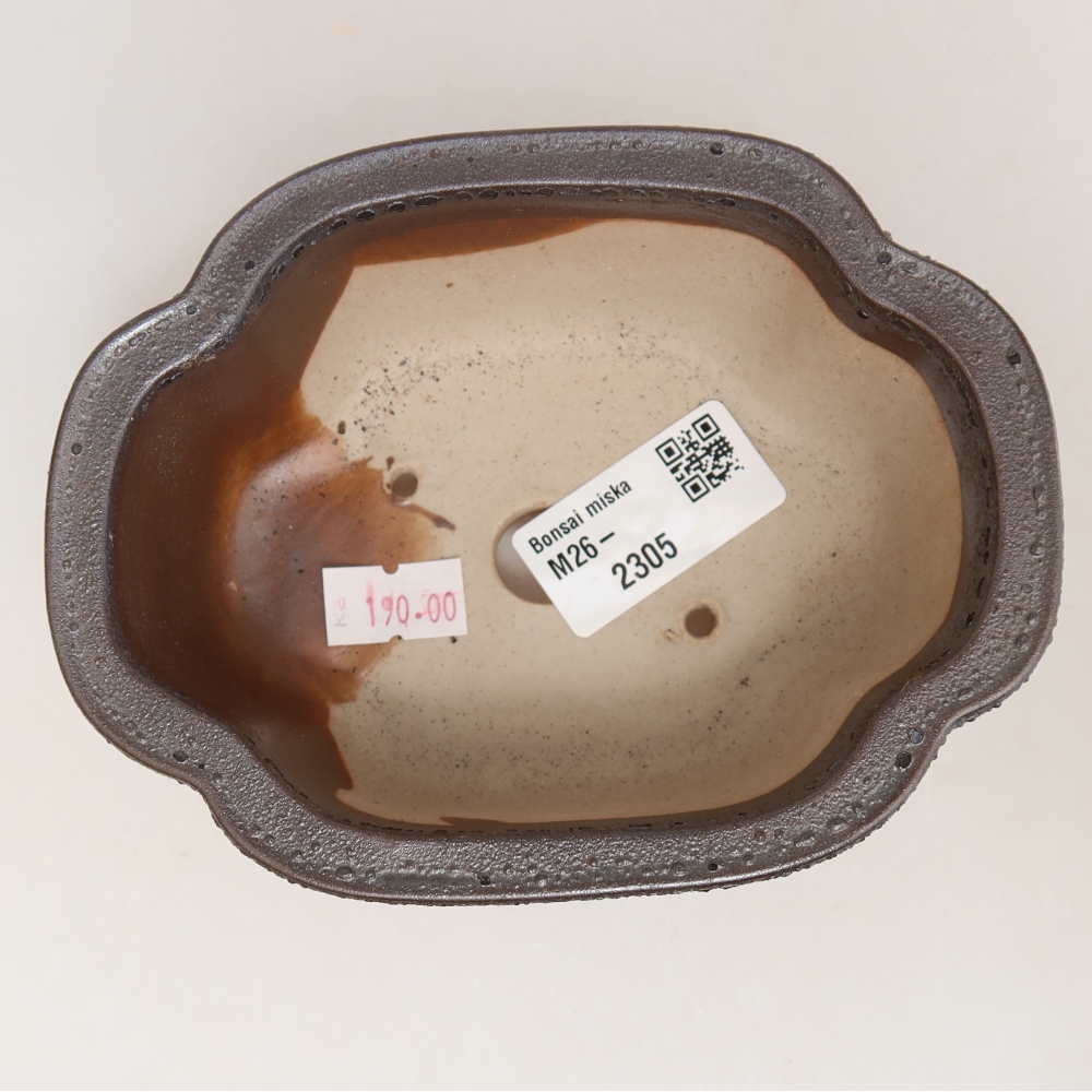 Pot à bonsaï en céramique 13,5 x 10,5 x 5 cm, couleur métallique