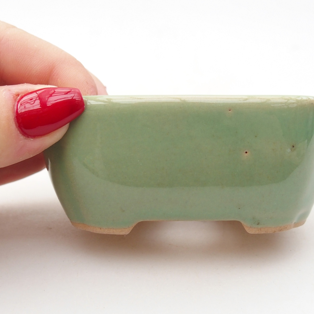 Bol à bonsaï en céramique 8,5 x 7 x 3,5 cm, vert