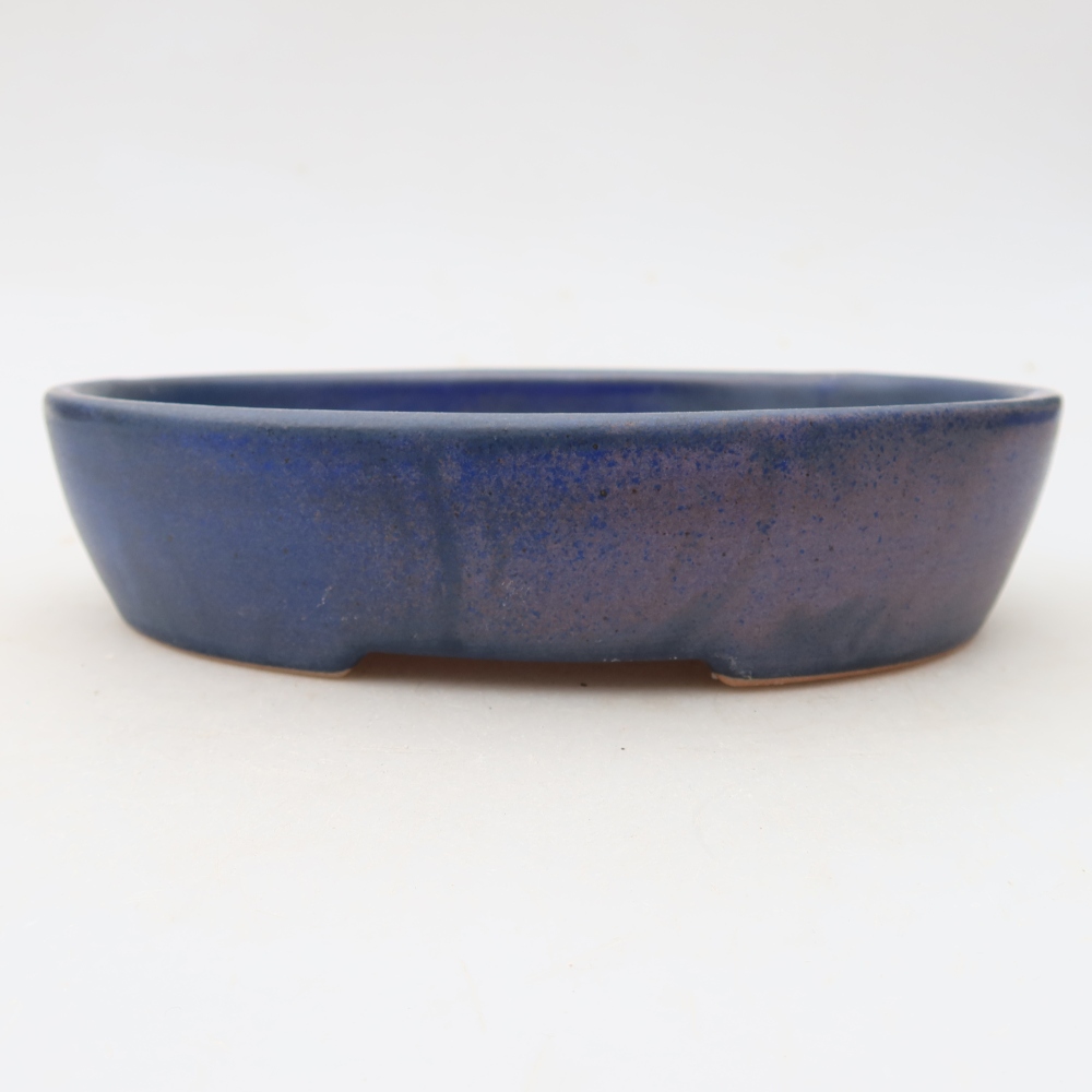 Pot à bonsaï en céramique 17 x 14 x 4 cm, couleur bleue
