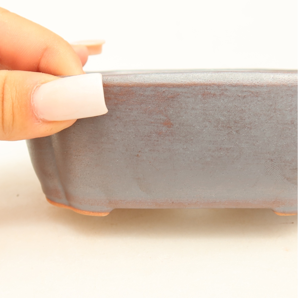 Pot à bonsaï en céramique 12,5 x 10 x 4,5 cm, couleur métallique