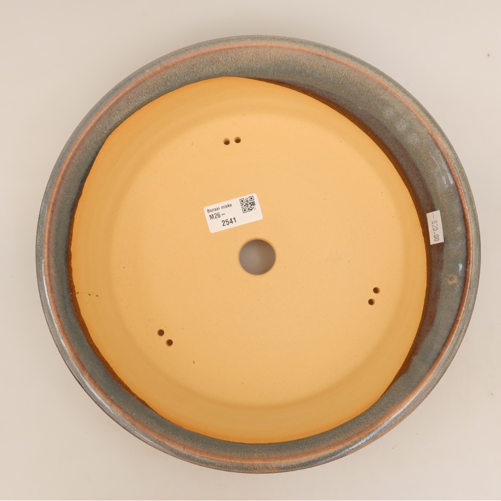 Pot à bonsaï en céramique 28,5 x 28,5 x 7 cm, couleur grise