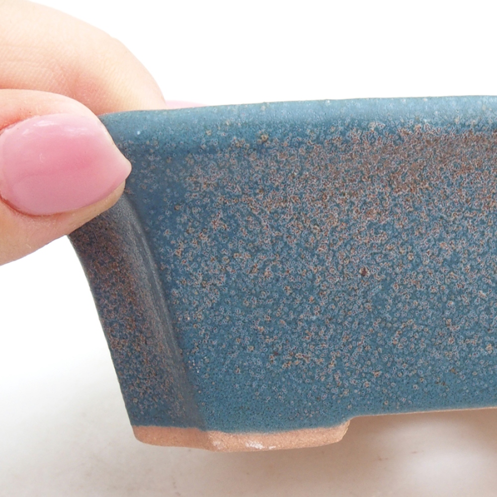 Bol à bonsaï en céramique 13 x 10,5 x 4 cm, couleur bleu