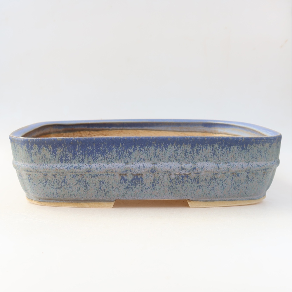 Pot à bonsaï en céramique 29 x 23 x 7 cm, couleur bleue