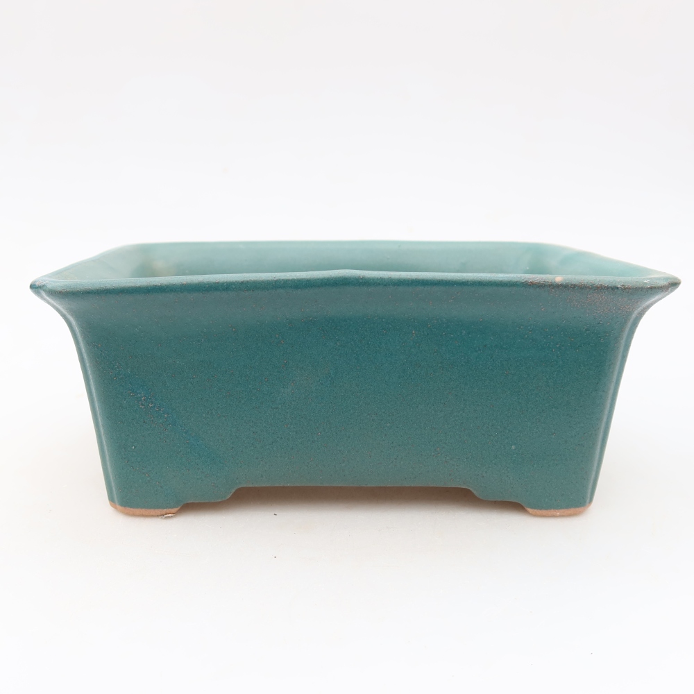 Pot à bonsaï en céramique 18 x 13,5 x 7,5 cm, couleur bleue