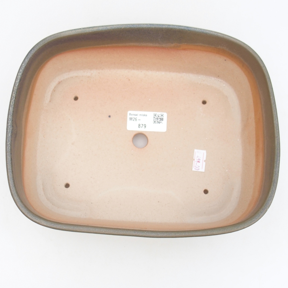 Bol à bonsaï en céramique 23,5 x 19 x 7,5 cm, couleur brun-vert