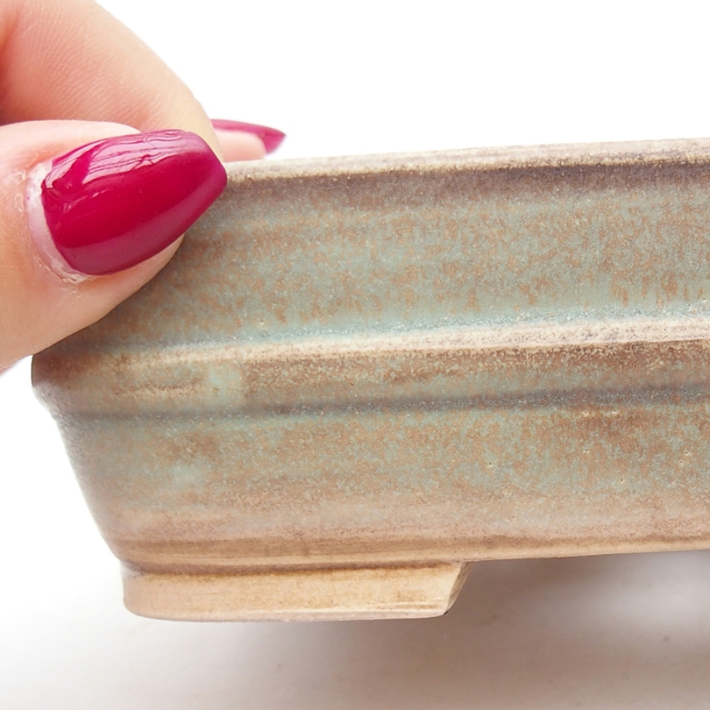 Bol à bonsaï en céramique 14,5 x 11,5 x 4 cm, vert