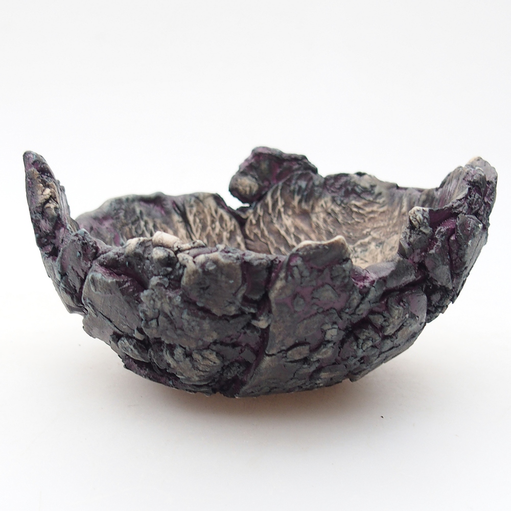 Coquille en céramique 11 x 10 x 6 cm , couleur violet