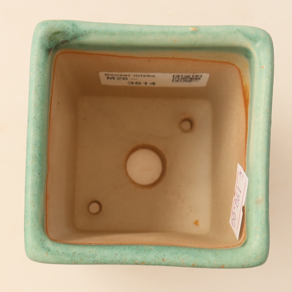 Pot à bonsaï en céramique 7,5 x 7,5 x 10 cm, couleur verte