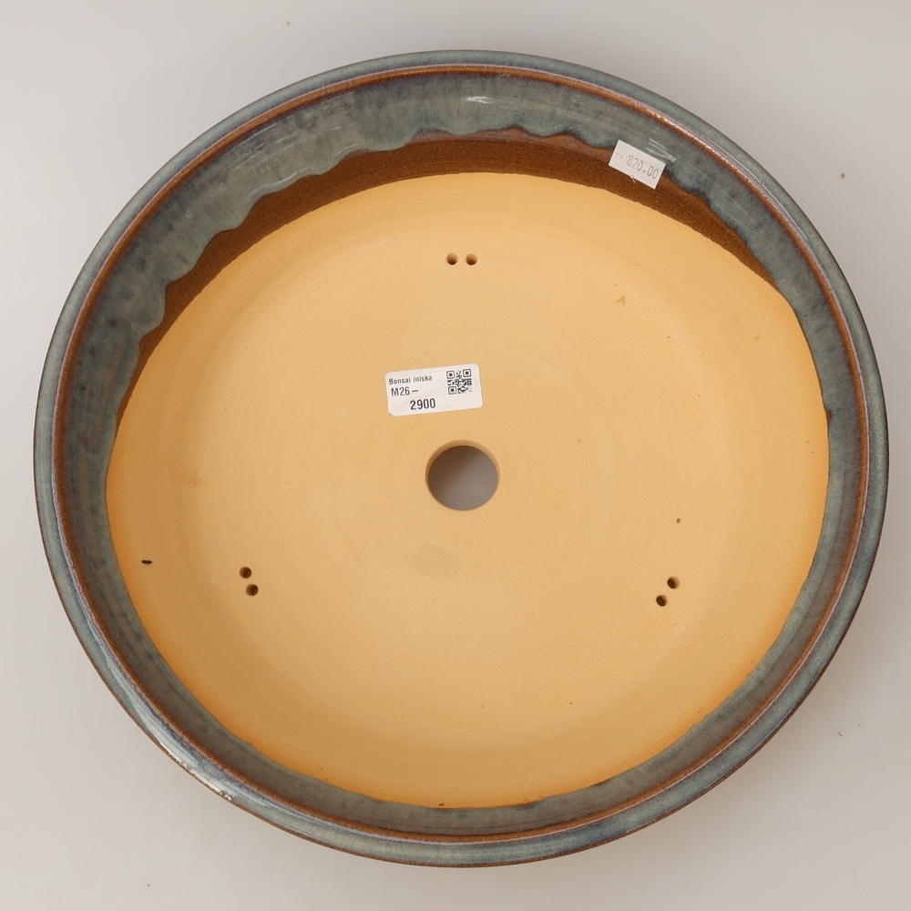 Pot à bonsaï en céramique 31,5 x 31,5 x 9 cm, couleur grise