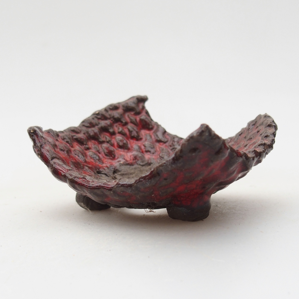Coquille en céramique 7,5 x 6 x 4 cm , couleur rouge