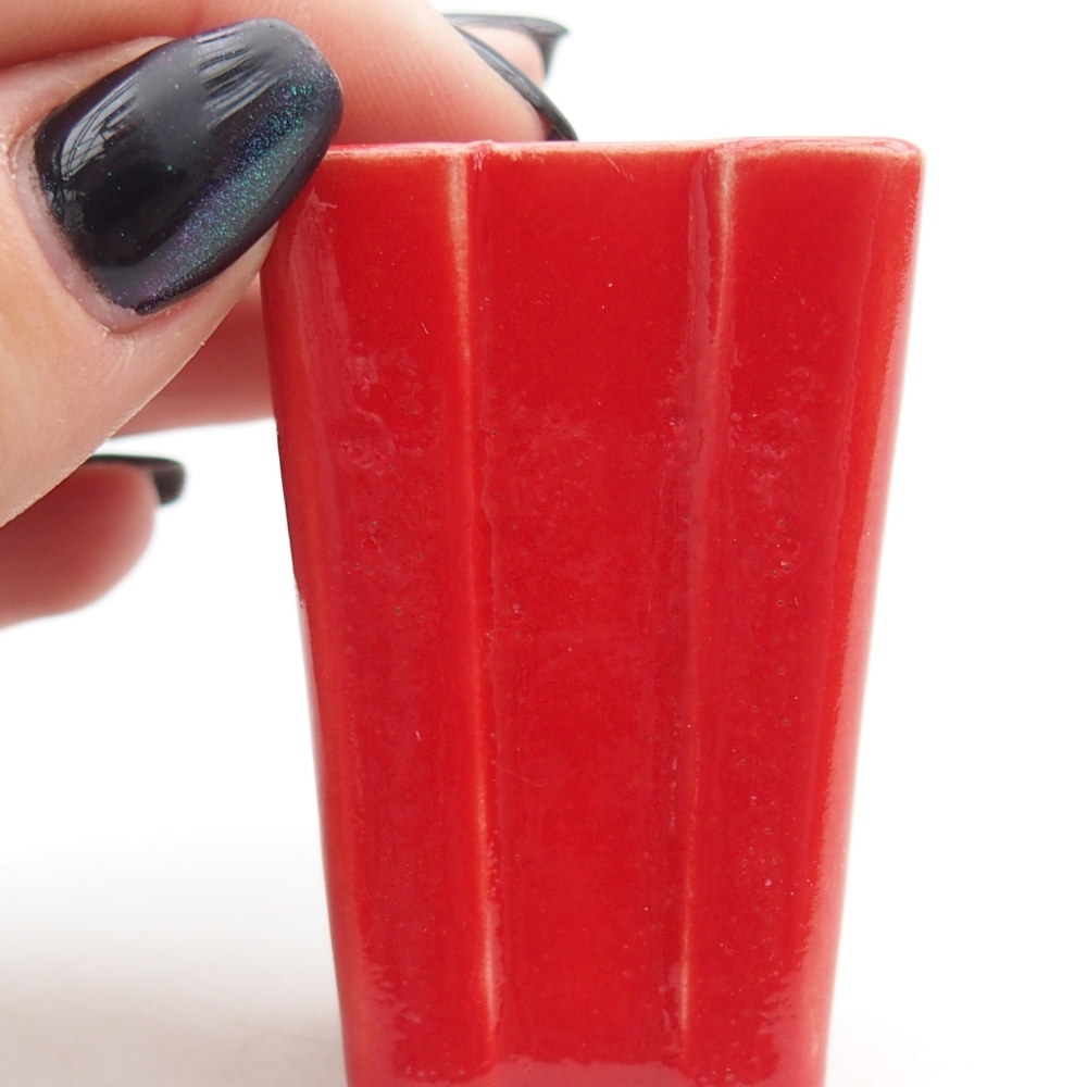 Mini bol bonsaï 3,5 x 3,5 x 5,5 cm, couleur rouge