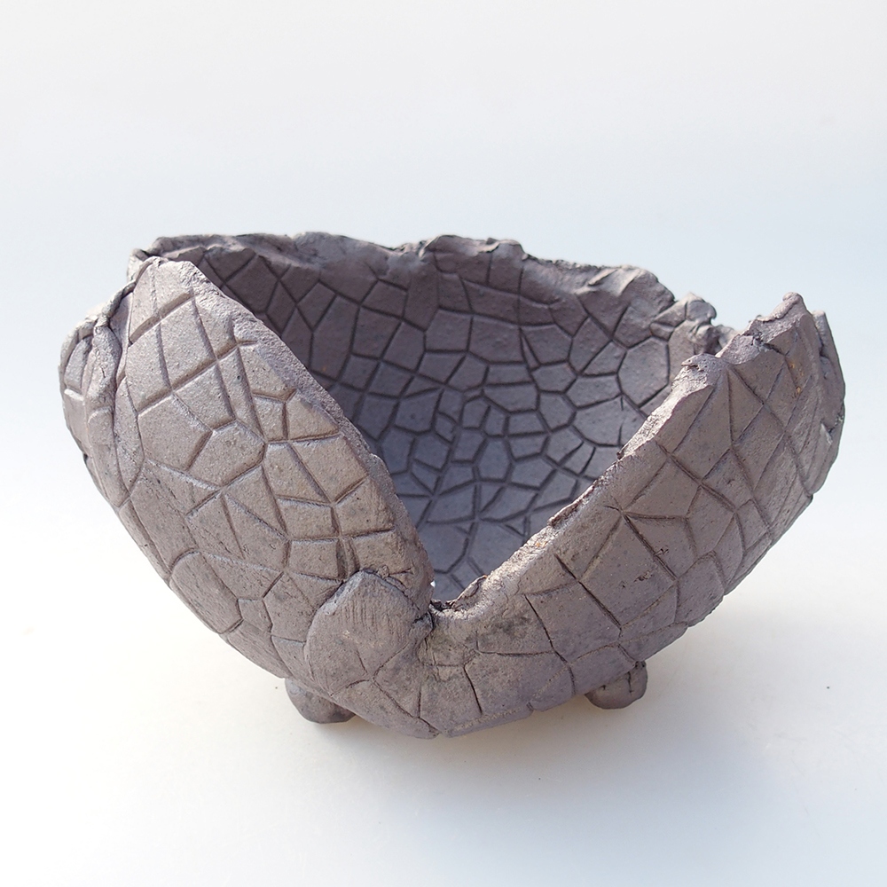 Coquille en céramique 15 x 14,5 x 10 cm , couleur métallique