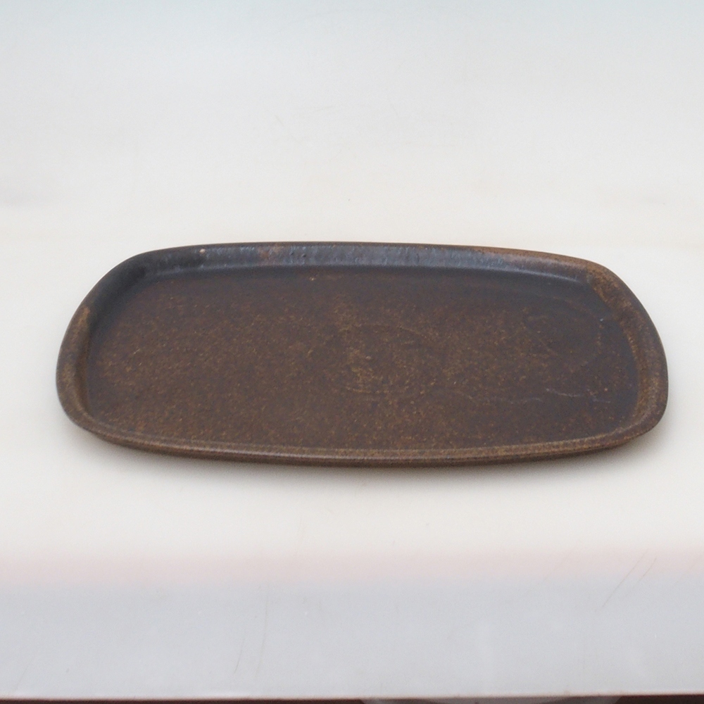 Plateau en céramique H09 - 28,5 x 19,5 x 1,5 cm - brun