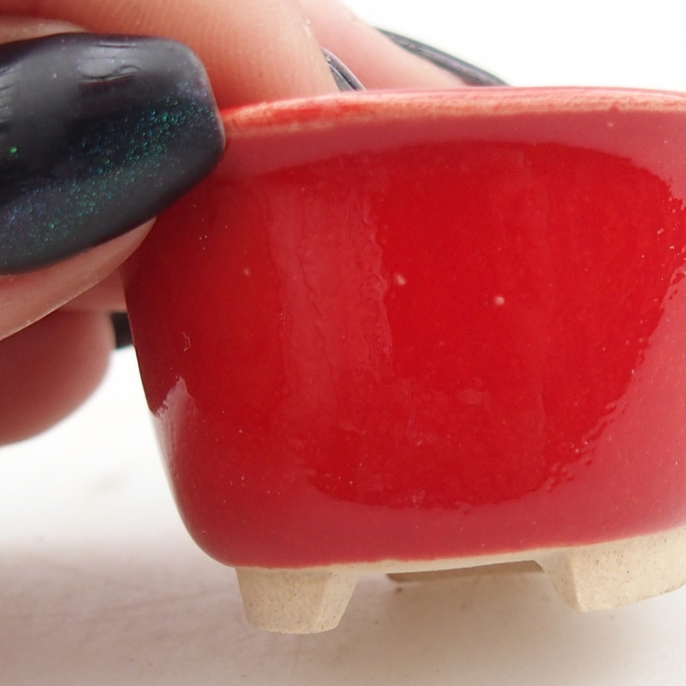 Mini bol bonsaï 4 x 4 x 2,5 cm, couleur rouge
