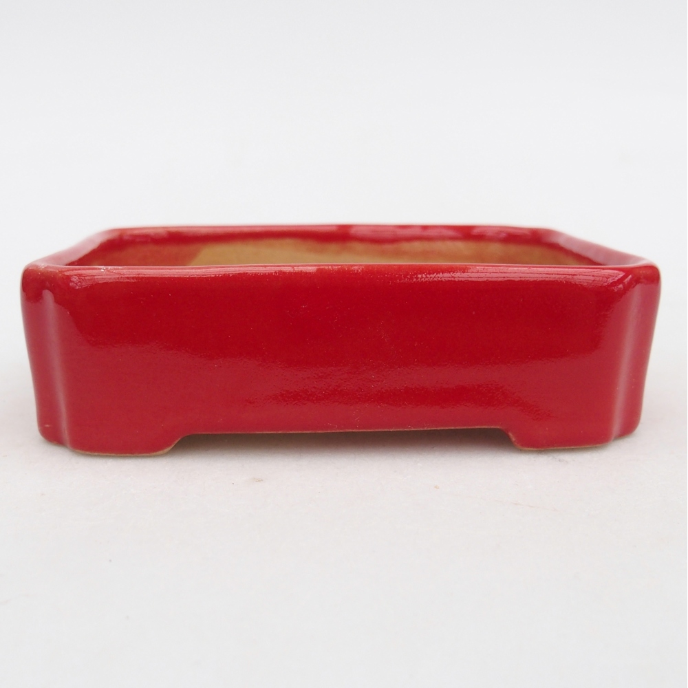 Bol à bonsaï en céramique 11 x 9 x 3 cm, couleur rouge