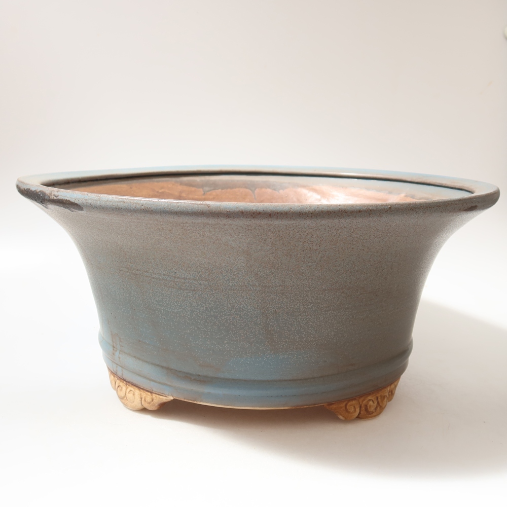 Pot à bonsaï en céramique 32 x 32 x 14 cm, couleur bleue