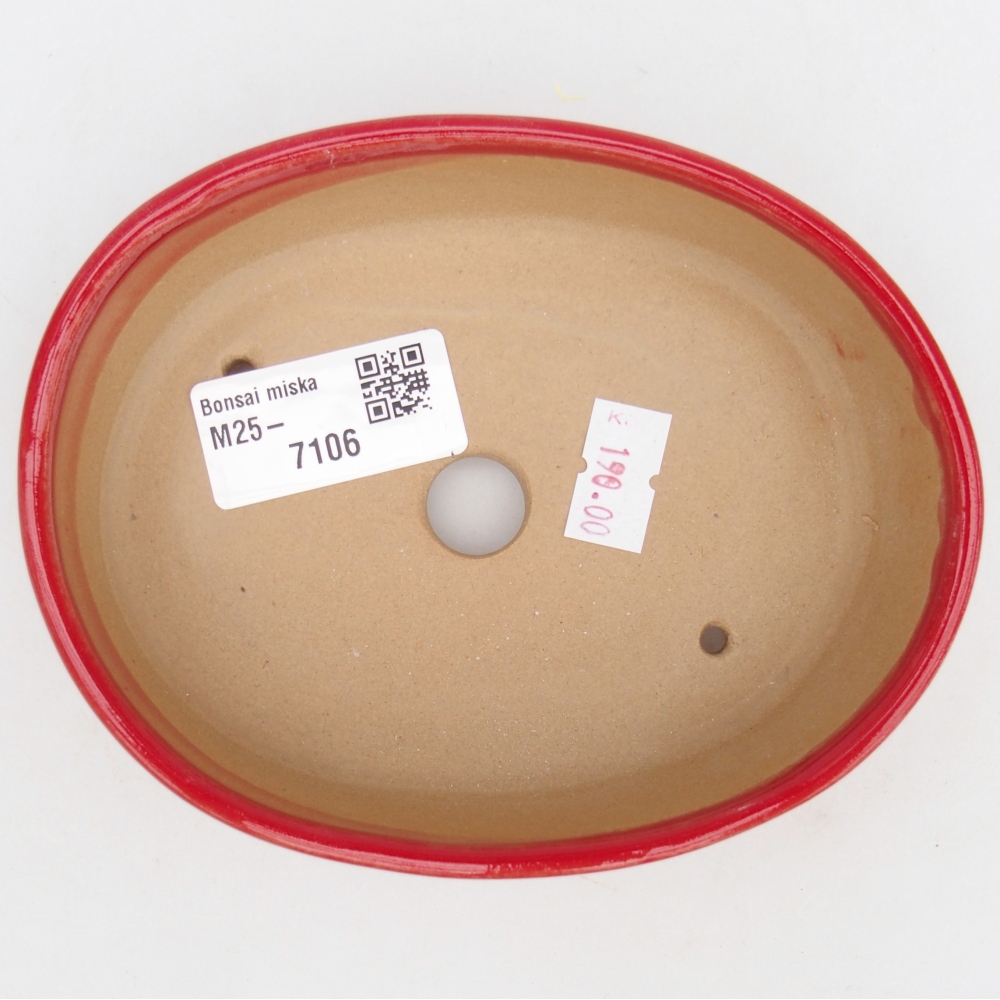 Bol à bonsaï en céramique 12,5 x 10 x 3,5 cm, couleur rouge
