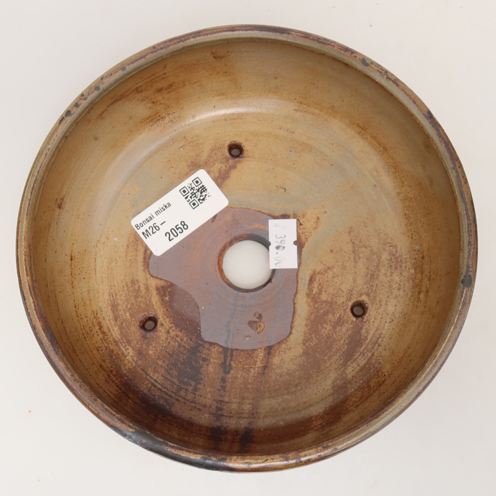 Pot à bonsaï en céramique 17 x 17 x 6 cm, couleur marron