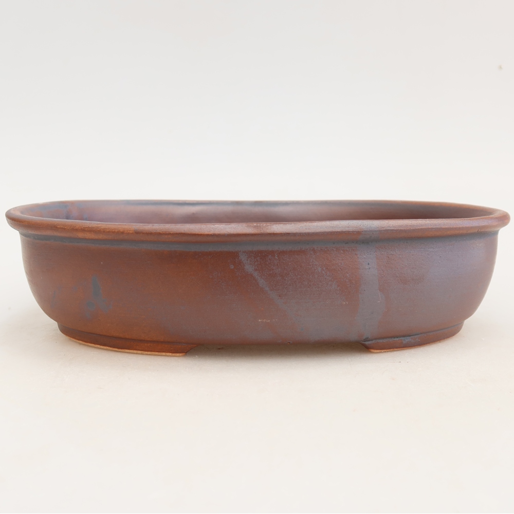 Bol à bonsaï en céramique 22 x 17 x 5 cm, couleur métal
