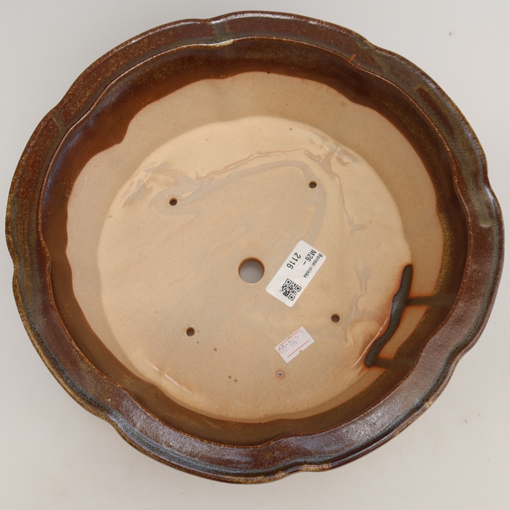Bol à bonsaï en céramique 26 x 26 x 8 cm, brun