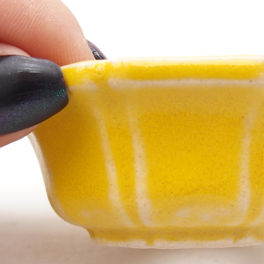 Mini bol bonsaï 6 x 6 x 2,5 cm, jaune