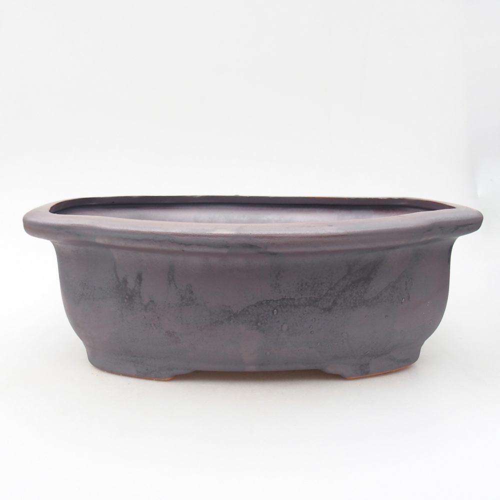 Bol à bonsaï en céramique 30 x 26 x 10,5 cm, couleur métal