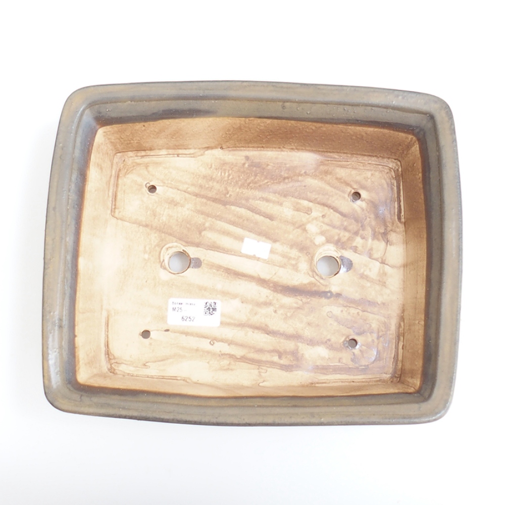 Bol à bonsaï en céramique 29,5 x 25 x 7,5 cm, brun