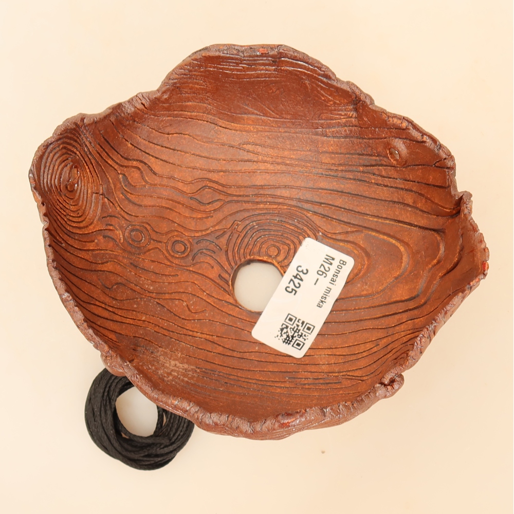 Coquille en céramique pour kokedama, 13 x 11,5 x 6,5 cm, couleur marron