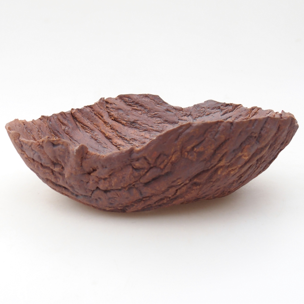Coquille en céramique 18,5 x 17,5 x 6 cm , couleur marron