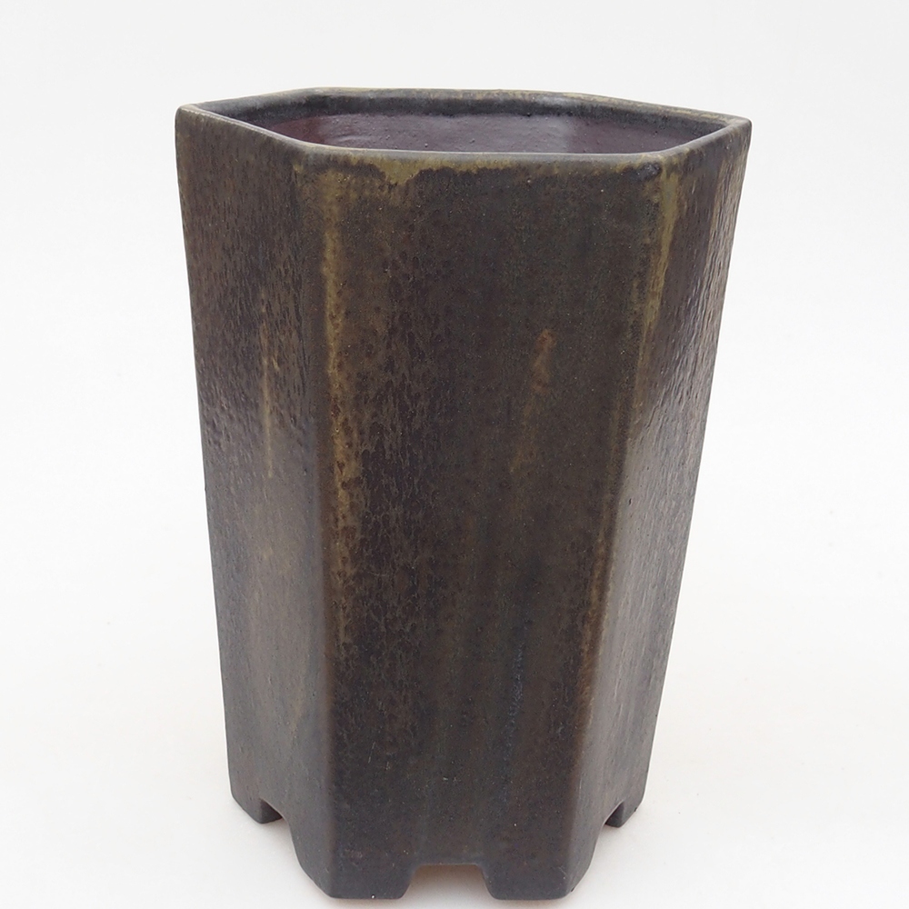 Bol à bonsaï en céramique 13 x 11,5 x 17 cm, vert-gris