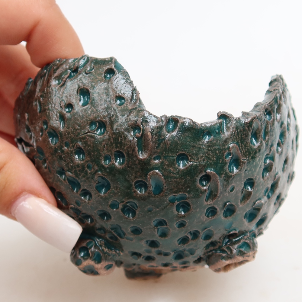 Coquille en céramique  10 x 10 x 6,5 cm, couleur verte