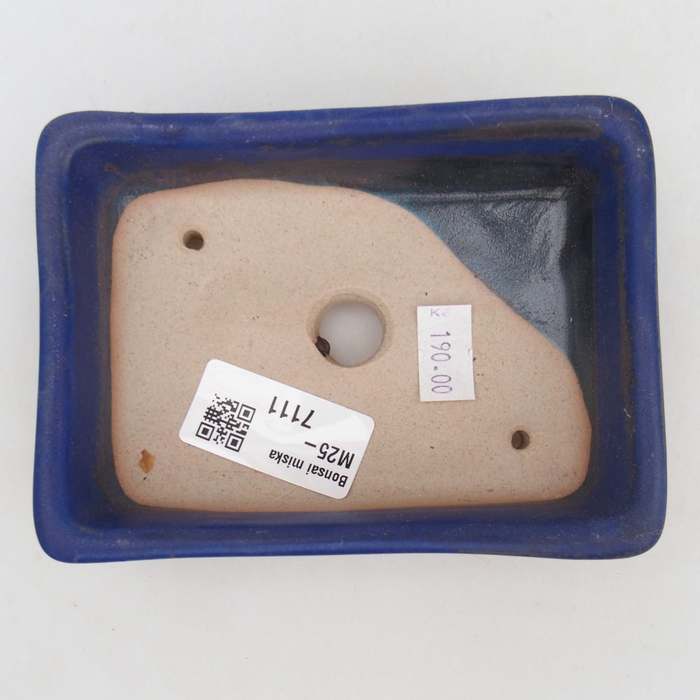 Bol à bonsaï en céramique 11,5 x 9,5 x 6 cm, couleur bleu