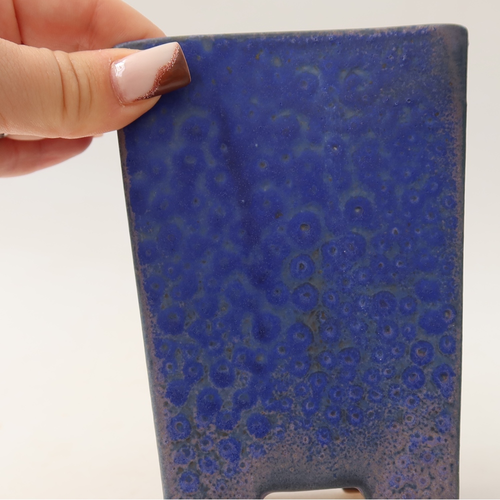 Bol à bonsaï en céramique 9 x 9 x 12,5 cm, couleur bleu