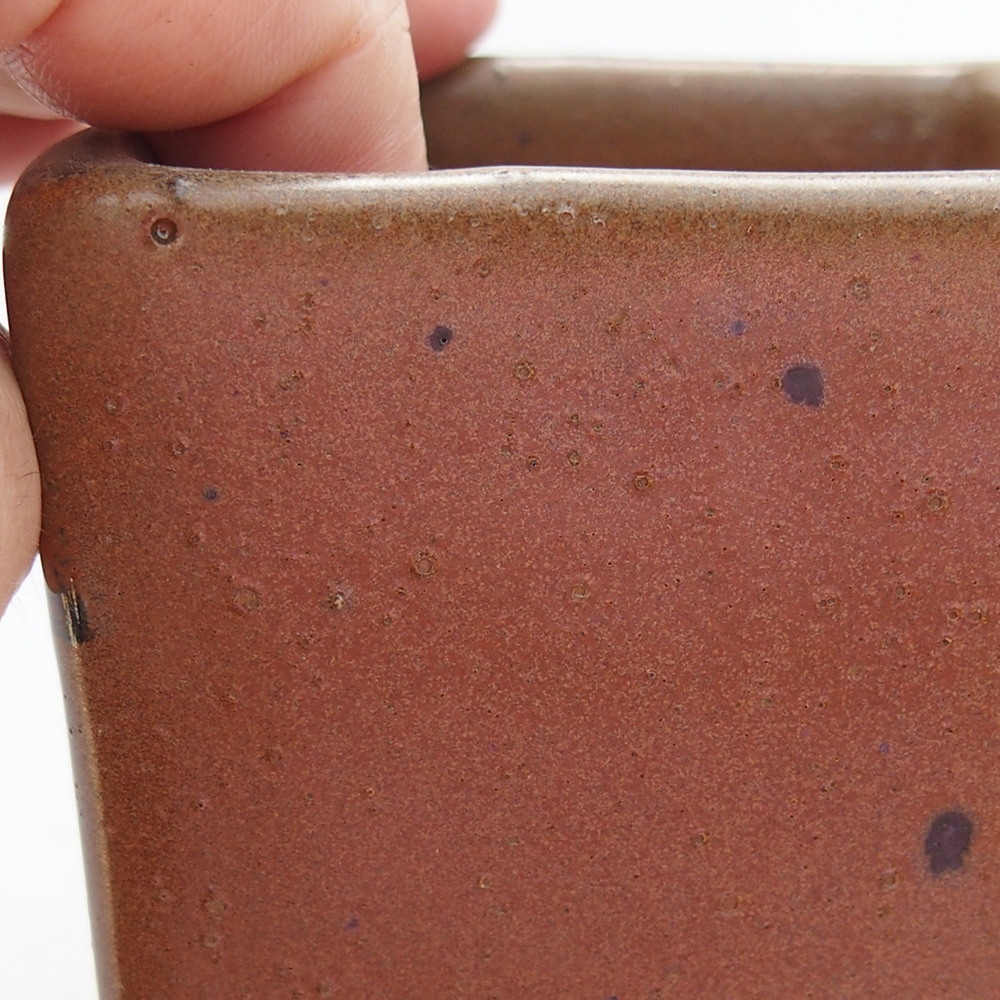 Bol à bonsaï en céramique 7,5 x 7,5 x 10,5 cm, brun