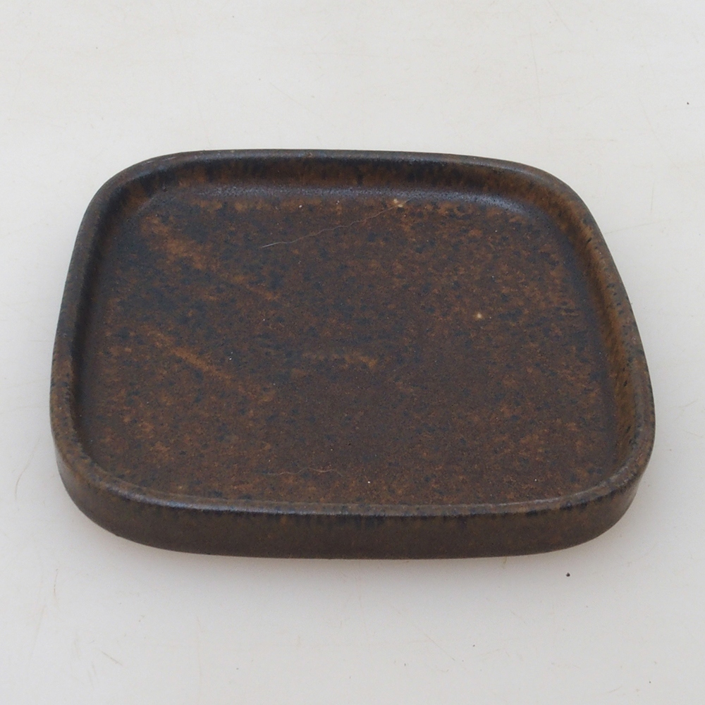 Soucoupe Bonsaï carrée 9 x 9 x 1 cm - marron