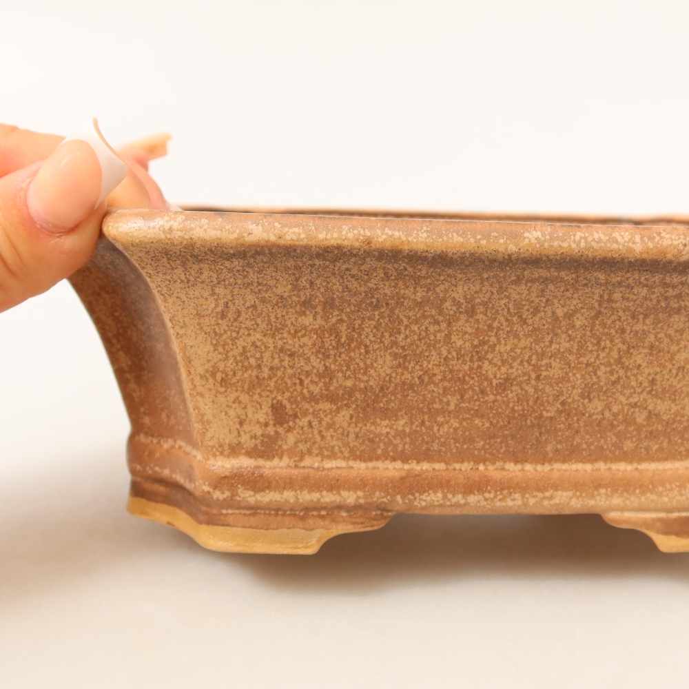 Pot à bonsaï en céramique 18 x 15 x 6 cm, couleur rose