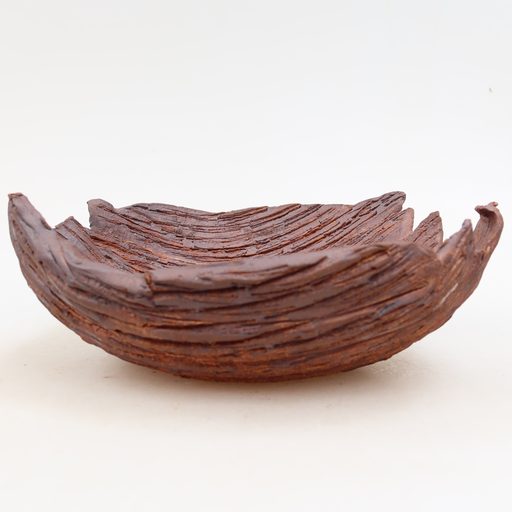 Coquille en céramique 20 x 17,5 x 7 cm , couleur marron