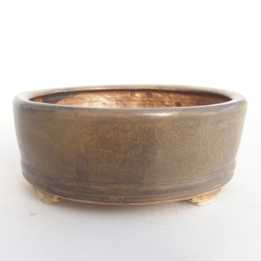 Bol à bonsaï en céramique 9 x 9 x 3,5 cm, brun