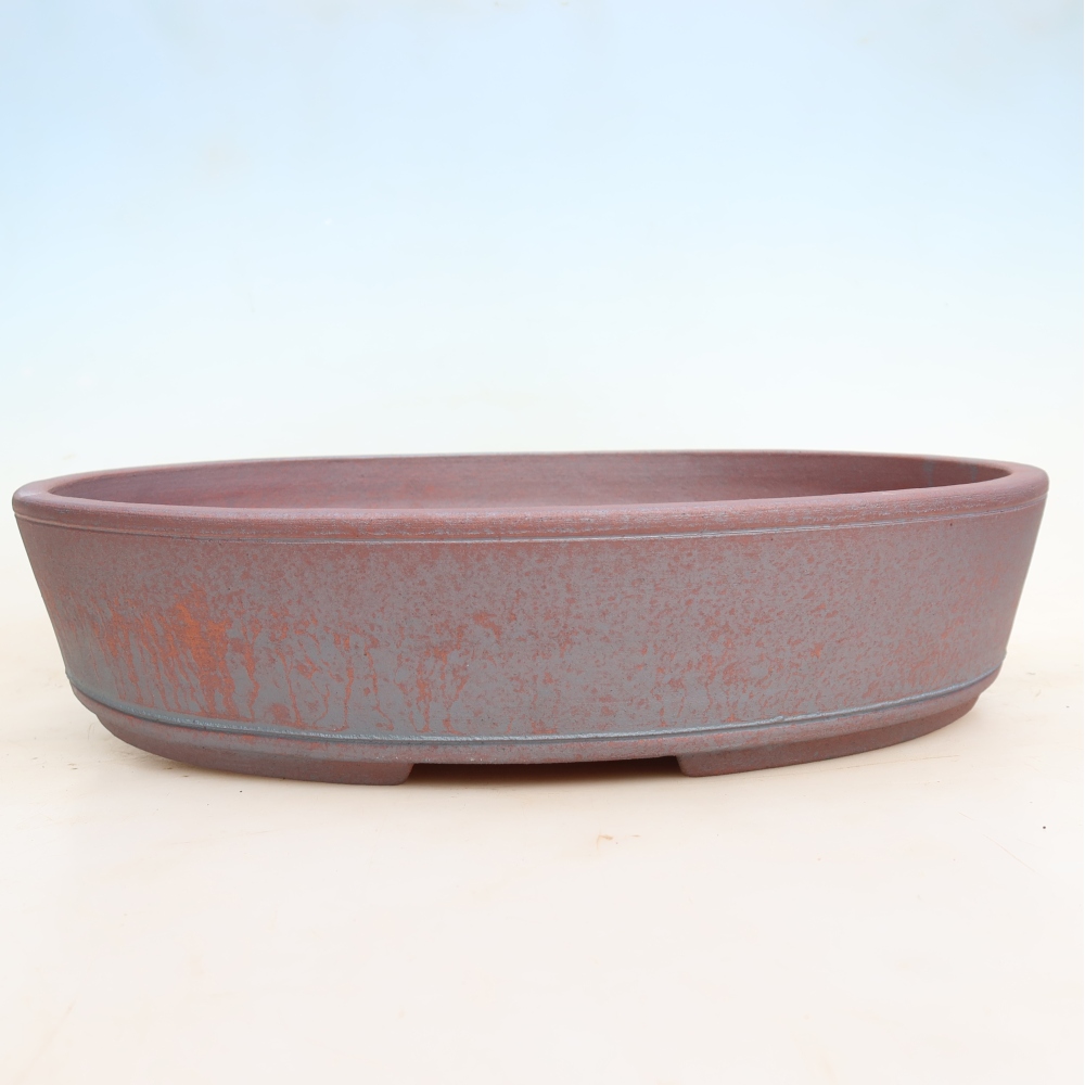 Pot à bonsaï en céramique 38 x 31,5 x 8 cm, couleur métallique