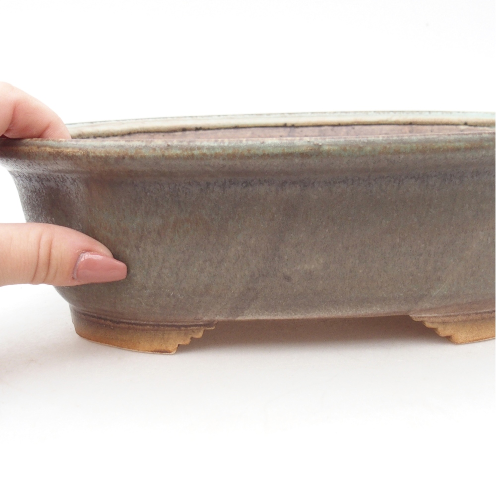 Bol à bonsaï en céramique 25 x 21,5 x 7,5 cm, vert