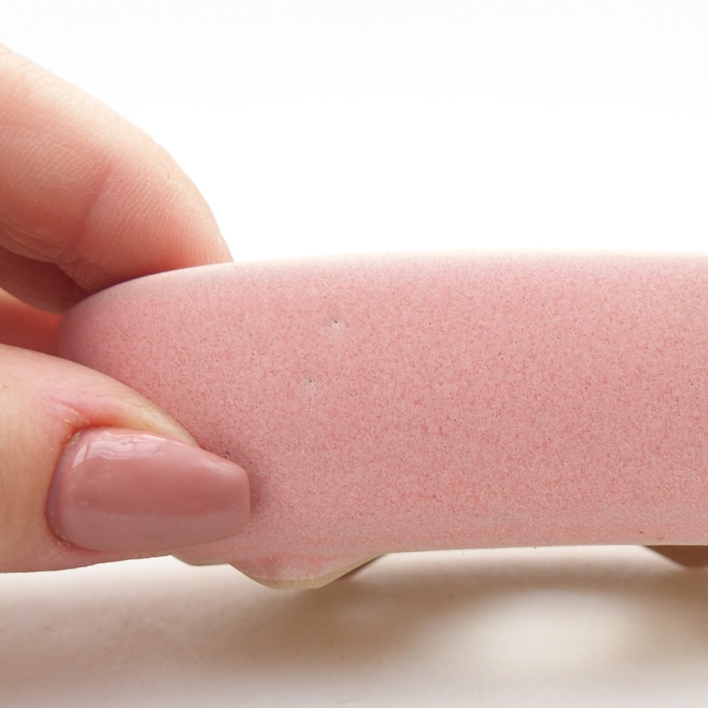 Bol à bonsaï en céramique 9 x 6,5 x 2,5 cm, rose