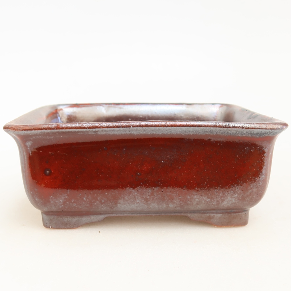 Pot à bonsaï en céramique 12 x 10 x 5 cm, couleur rouge