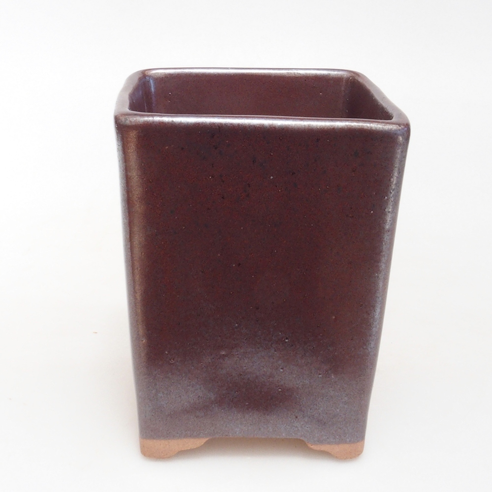 Bol à bonsaï en céramique 8,5 x 8,5 x 11 cm, brun