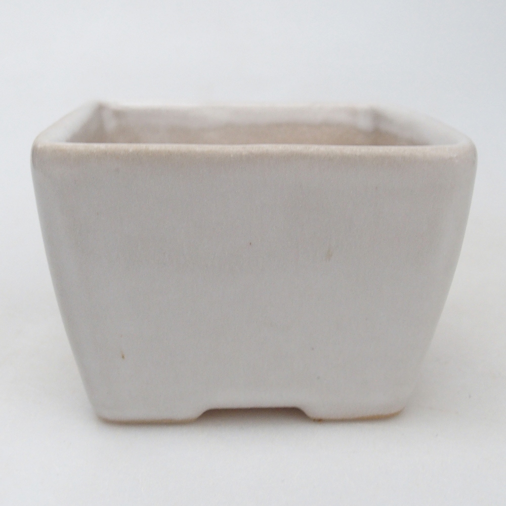 Bol à bonsaï en céramique 8,5 x 8,5 x 6 cm, blanc