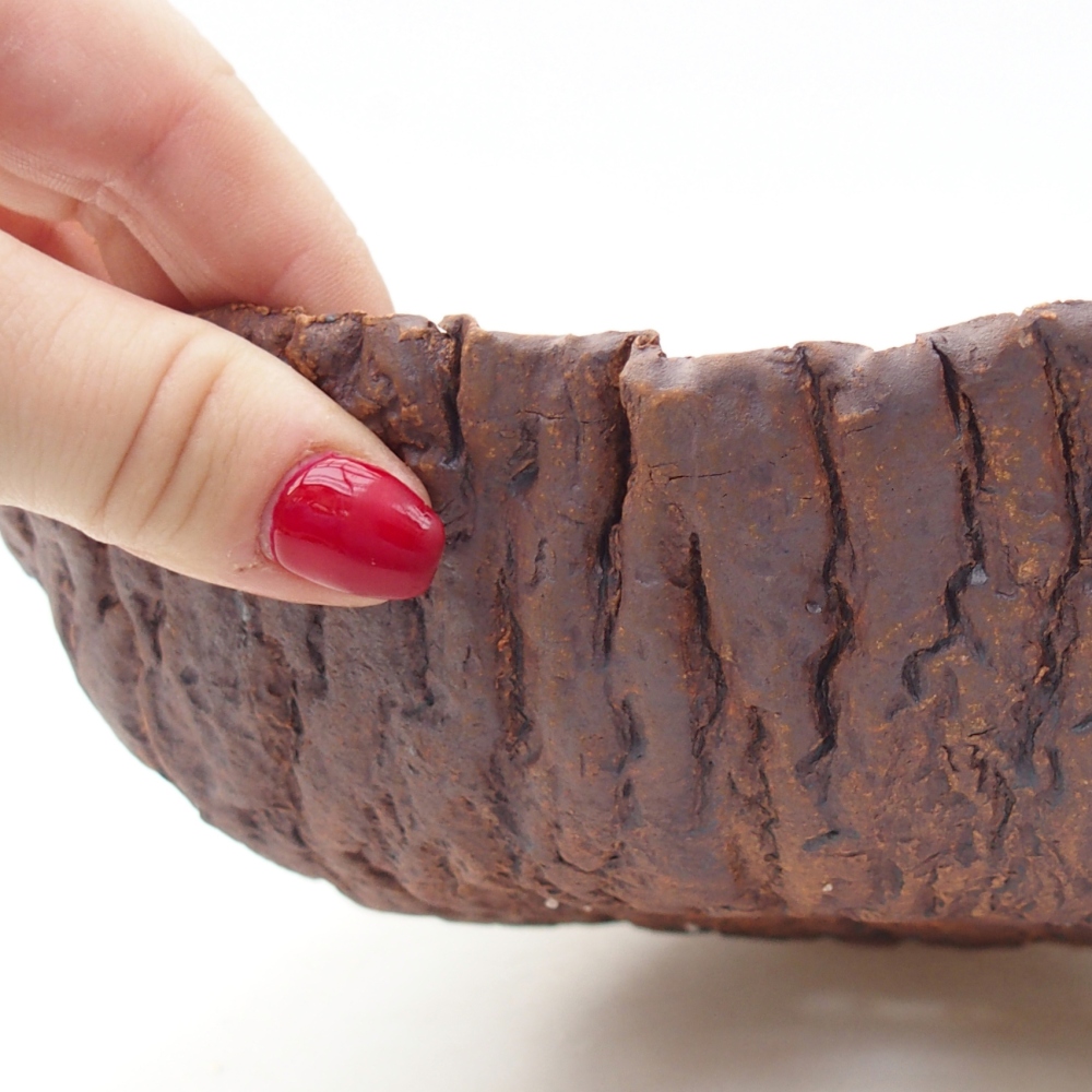 Coquille en céramique 29 x 21 x 7 cm , couleur marron