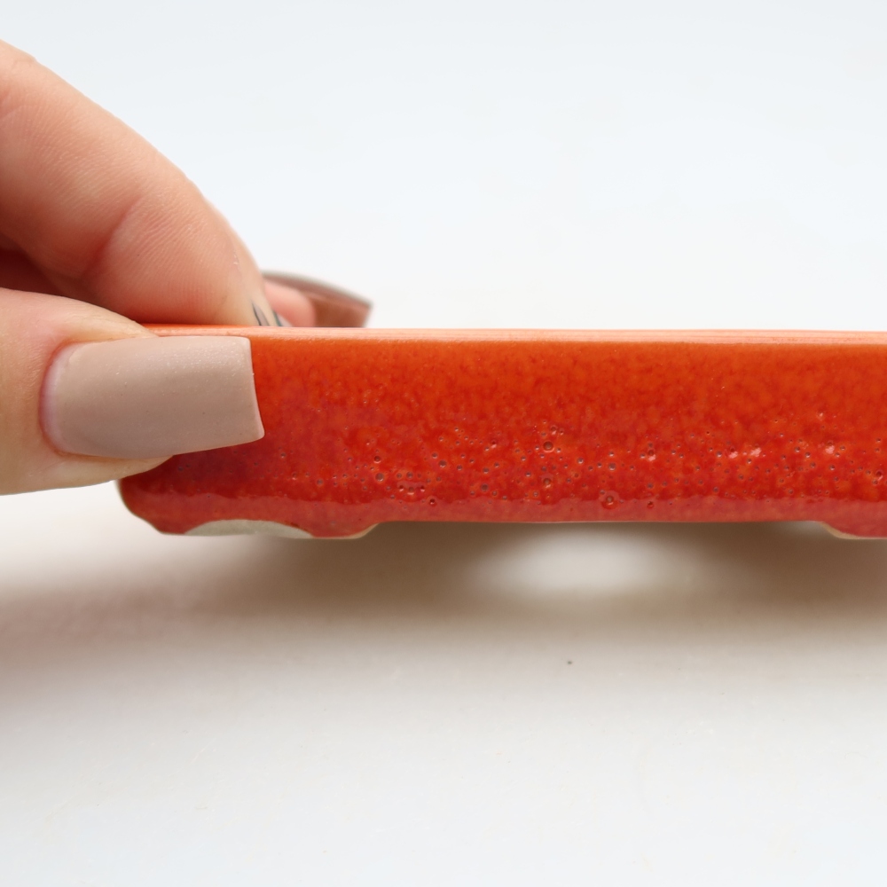 Pot à bonsaï en céramique 10 x 7 x 2 cm, couleur orange