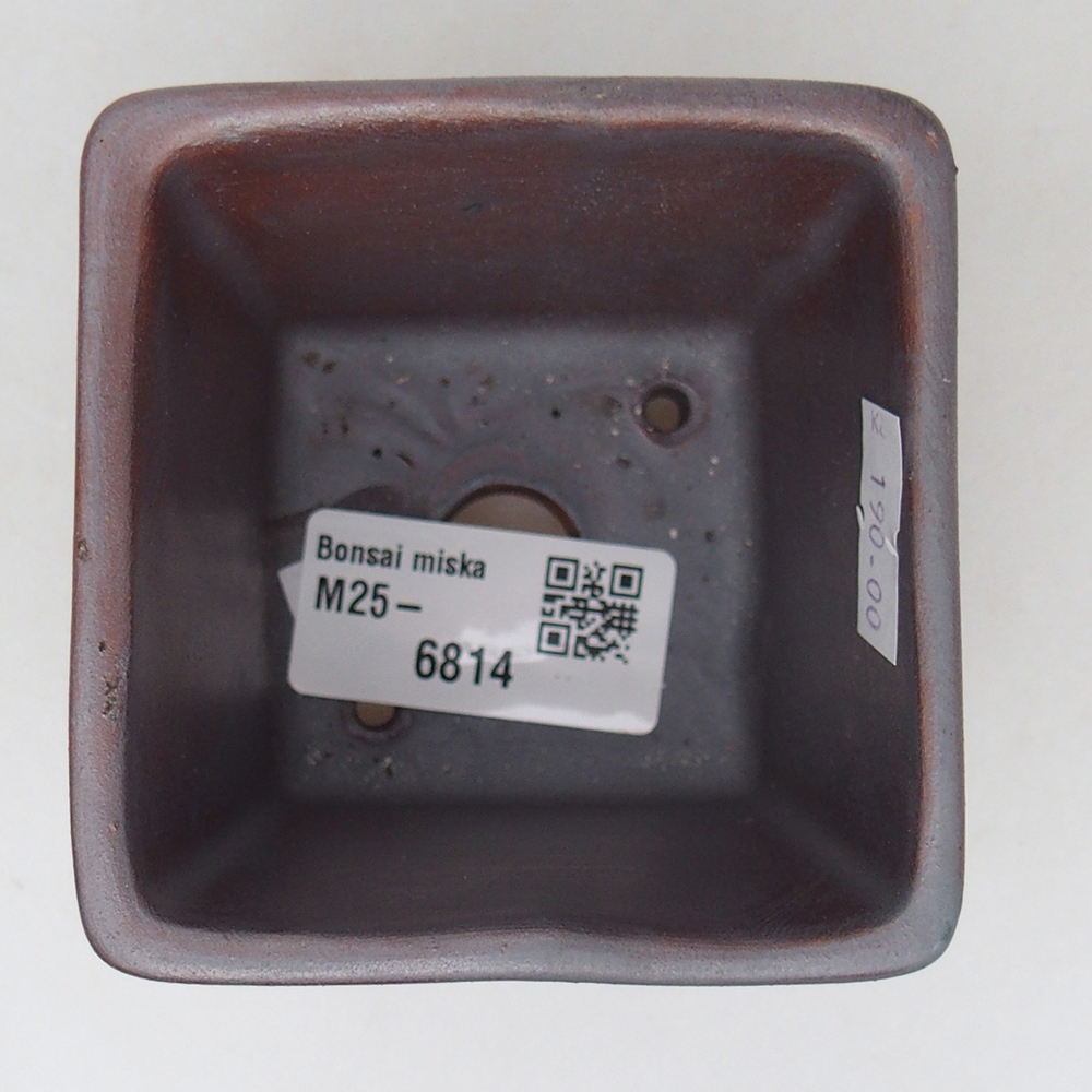 Bol bonsaï en céramique 7,5 x 7,5 x 7 cm, couleur métal
